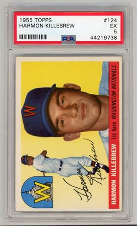1955 Topps #124 Harmon Killebrew RC PSA 5 EX Good Registration