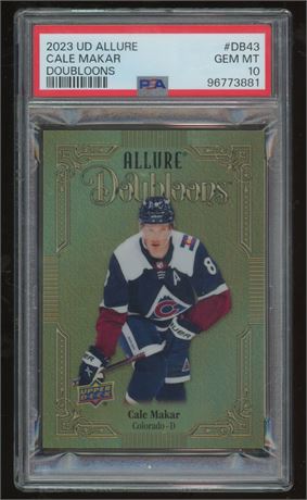 2023 Upper Deck Allure Cale Makar Doubloons Case Hit SSP PSA 10 GEM MINT