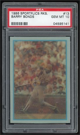 1986 Sportflics Rookies #13 Barry Bonds RC PSA 10 GEM MINT