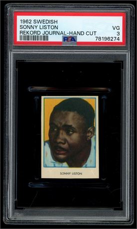 1962 Swedish Sonny Liston Rekord Journal-Hand Cut PSA 3 VG