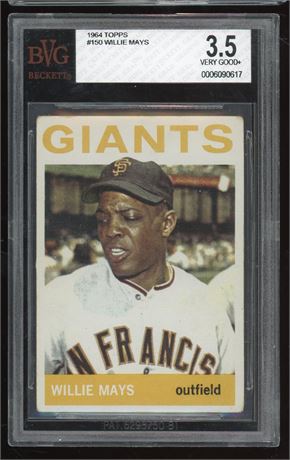 1964 Topps #150 Willie Mays BVG 3.5 VG+
