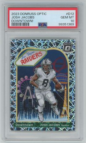 2023 Donruss Optic Josh Jacobs Downtown PSA 10 GEM MINT