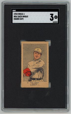 1923 W515-1 #56 Zack Wheat Hand Cut SGC 3 VG