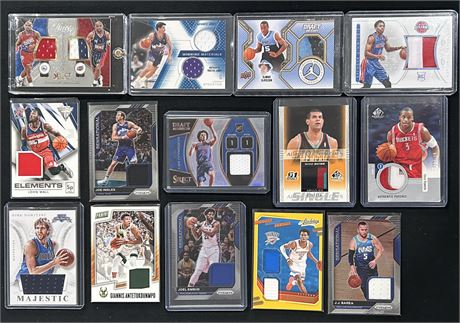 (14) Modern Basketball Star Relic/Jersey Lot w/ Dirk, Stockton, SGA etc
