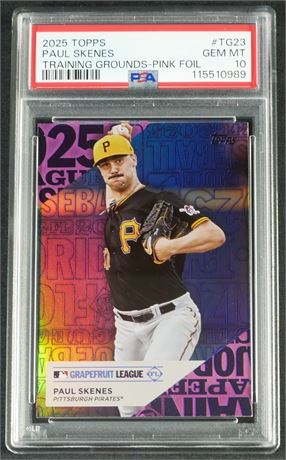 2025 Topps Paul Skenes Training Grounds Pink Foil PSA 10 GEM MINT Pop 2
