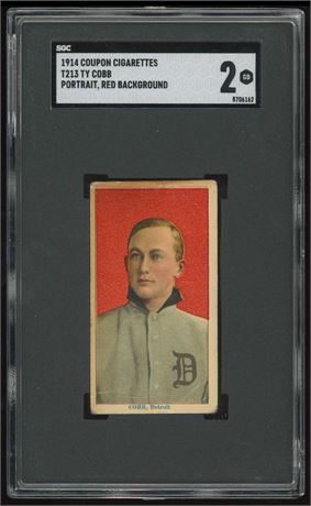 1914 T213 Coupon Ty Cobb Type 2 Red Portrait SGC 2 GOOD