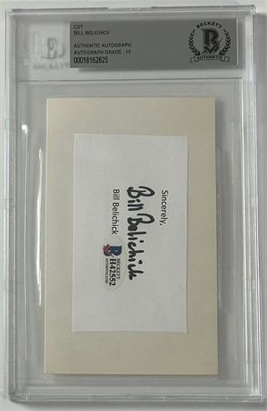 Bill Belichick Cut Auto BGS Authentic Auto Grade 10