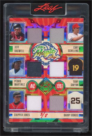 2025 Leaf Seasons in the Sun 3/8 Mid-Summer Magic 12 Relic Griffey/Rivera/Bonds