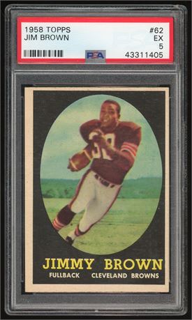 1958 Topps #62 Jim Brown RC PSA 5 EX