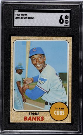 1968 Topps #355 Ernie Banks SGC 6 EXMT Well-Centered