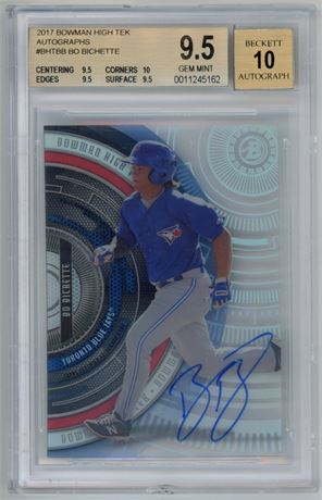 2017 Bowman High Tek Autographs Bo Bichette RC BGS 9.5 Auto 10