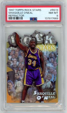 1997 Topps Shaquille O'Neal Rock Stars Refractor PSA 8 NMMT