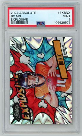 2024 Absolute Bo Nix RC Explosive SSP Case Hit PSA 9 MINT