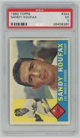 1960 Topps #343 Sandy Koufax PSA 5 EX