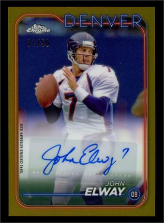 2024 Topps Chrome John Elway 1/50 Gold Refractor Auto