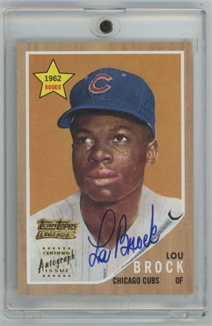 2002 Topps Certified Autograph Issue #387 Lou Brock Auto 1962 RC Throwback