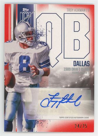 2024 Topps Signature Class Troy Aikman Red Variation 24/25 Autograph