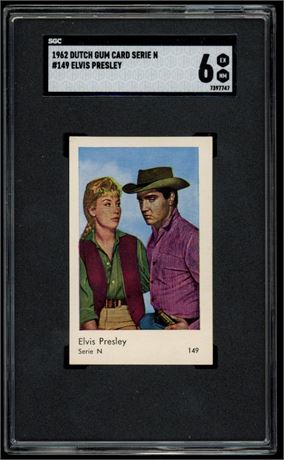 1962 Dutch Gum Card Series N #149 Elvis Presley SGC 6