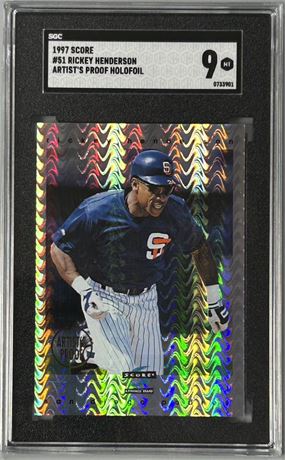 1997 Score #51 Rickey Henderson Artist's Proof Holofoil SGC 9 MINT