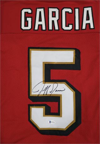 Jeff Garcia XL Autographed Pro Style Red Football Jersey Beckett
