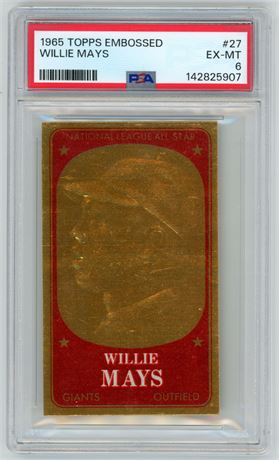 1965 Topps Embossed #27 Willie Mays PSA 6 EXMT