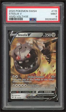 2020 Pokemon Sword & Shield #115 Steelix V Vivid Voltage PSA 9 MINT