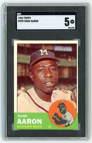 1963 Topps #390 Hank Aaron SGC 5 EX