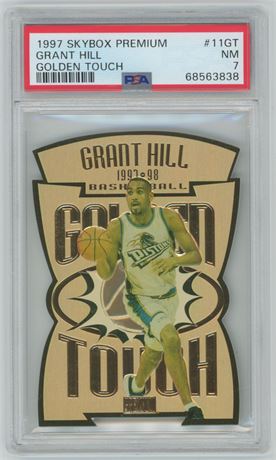 1997 Skybox Premium Grant Hill Golden Touch Die-Cut Insert PSA 7 NM