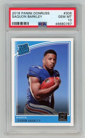 2018 Panini Donruss #306 Saquon Barkley Rated Rookie PSA 10 GEM MINT