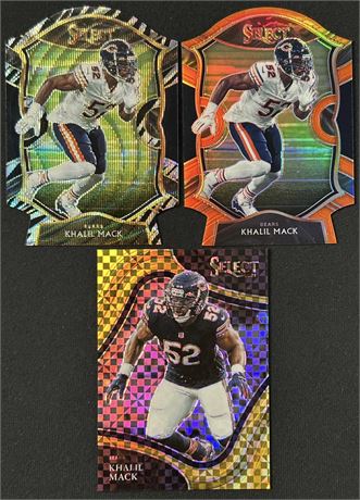2021 Panini Select (3) Khalil Mack Lot w / Die-Cuts and 08/10
