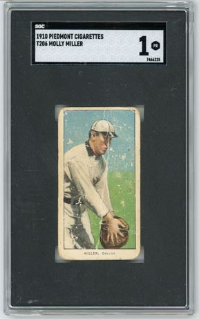 1910 T206 Piedmont Molly Miller SGC 1 POOR