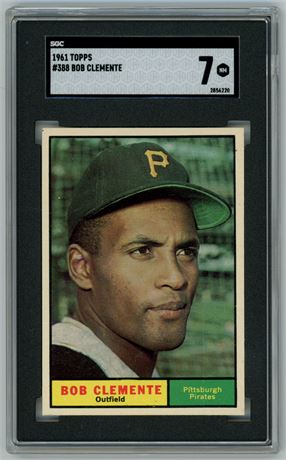 1961 Topps #388 Roberto Clemente SGC 7 NM Nicely Centered