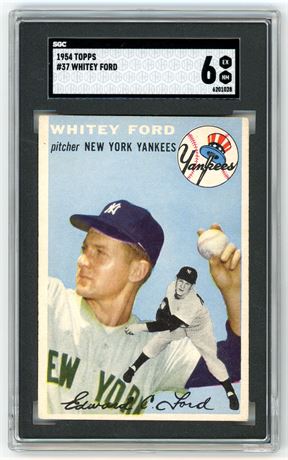 1954 Topps #37 Whitey Ford SGC 6 EXMT Great Color