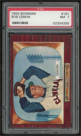 1955 Bowman #191 Bob Lemon PSA 7 NM