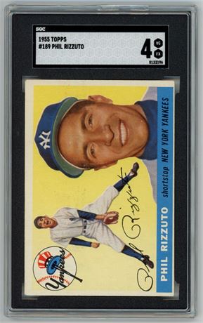 1955 Topps #189 Phil Rizzuto Hi# SGC 4 VGEX