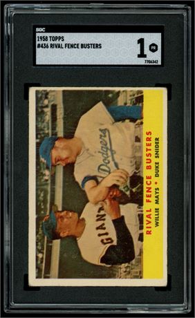 1958 Topps #436 Rival Fence Busters SGC 1