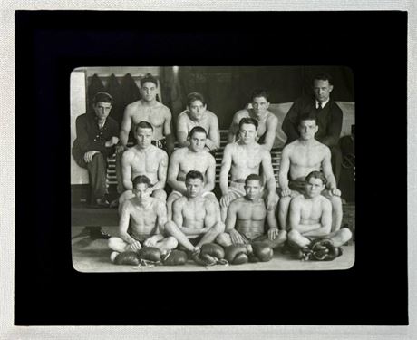 1930's Joe Louis Boxing Lantern Glass Slide By J.A. Glenn Albany N.Y