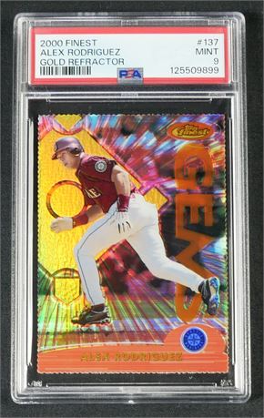 2000 Topps Finest #137 Alex Rodriguez Gold Refractor PSA 9 MINT