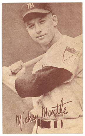 1947-66 Exhibits Mickey Mantle Batting "CK" Connected Low Grade