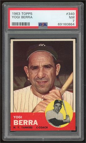 1963 Topps #340 Yogi Berra PSA 7 NM Nicely Centered