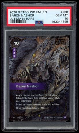 2026 Riftbound EN Baron Nashor Ultimate Rare PSA 10