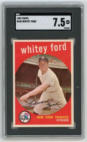 1959 Topps #430 Whitey Ford SGC 7.5 NM+ (READ)