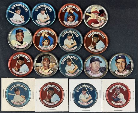 1964 Topps Coins All Major Stars Lot (17) w/ Mantle, Mays, and Clemente