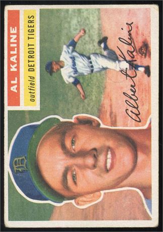 1956 Topps #20 Al Kaline White Back VG No Creases or Wrinkles