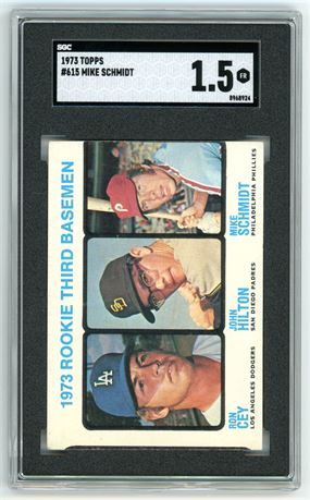 1973 Topps #615 Mike Schmidt RC Hi # SGC 1.5 FAIR