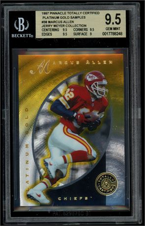 1997 Pinnacle Totally Certified #38 Marcus Allen Platinum Gold Samples BGS 9.5