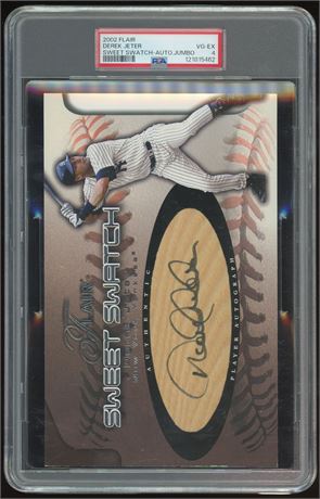 2002 Flair Derek Jeter Sweet Swatch Auto 240/375 Jumbo PSA 4 VGEX