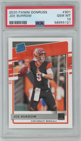 2020 Panini Donruss #301 Joe Burrow RC PSA 10 GEM MINT