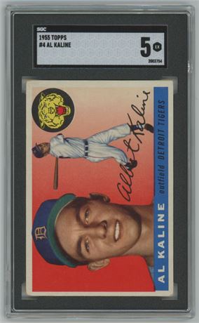 1955 Topps #4 Al Kaline SGC 5 EX Fantastic Color/Eye Appeal