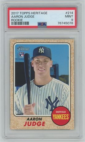 2017 Topps Heritage #214 Aaron Judge RC SP Image Variation PSA 9 MINT